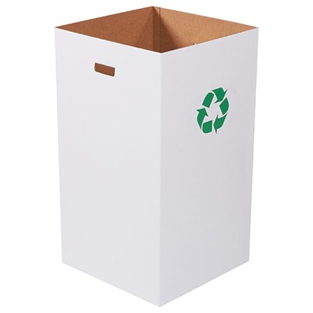 Bsc Preferred Corrugated Trash Can with Recycle Logo - 50 Gallon, 10PK CRR50R